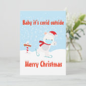 Baby Het is Covid Outside Polar Beer 2020 Feestdagenkaart (Staand voorkant)