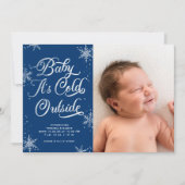 Baby Het is de 'Cold Outside Holiday Birth Announc Feestdagenkaart (Voorkant)