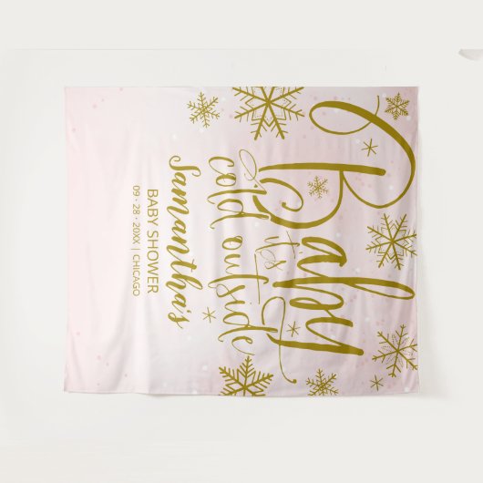 Baby Het is de koude buitenste achtergrond van het Wandkleed (Voorkant (horizontaal))