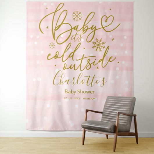 Baby Het is de koude buitenste achtergrond van het Wandkleed (In situ)