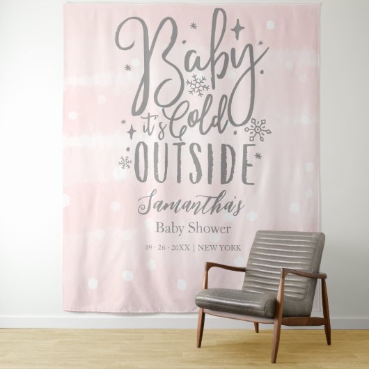 Baby Het is de koude buitenste achtergrond van het Wandkleed (In situ)