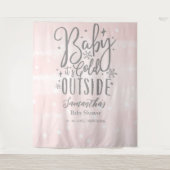 Baby Het is de koude buitenste achtergrond van het Wandkleed (Voorkant)