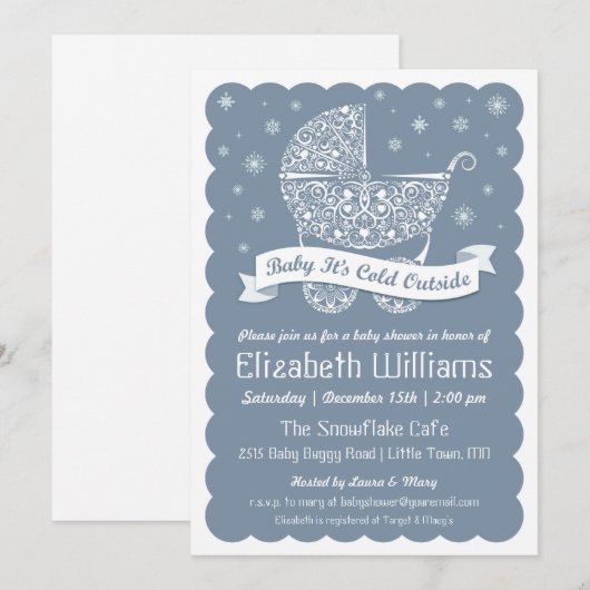 Baby Het is de Koude Uitnodiging van de Buitenkast (Voorkant / Achterkant)