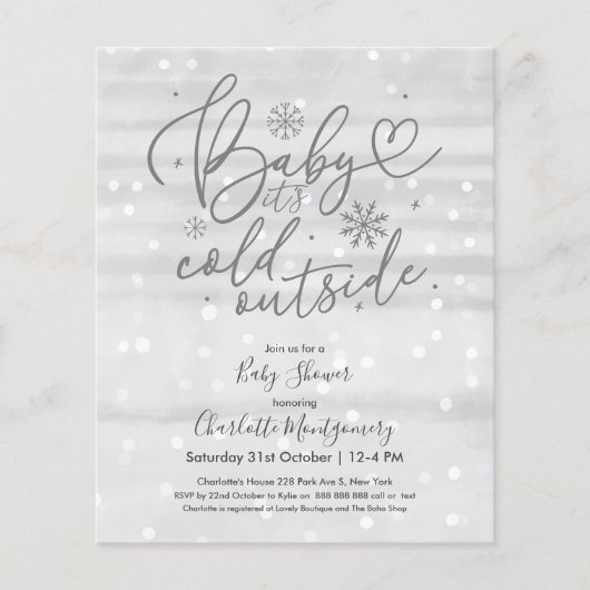 Baby Het is de Koude Uitnodiging van het Baby show (Voorkant)