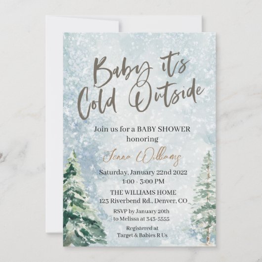 Baby het is de Koude Uitnodiging van het Baby show (Voorkant)