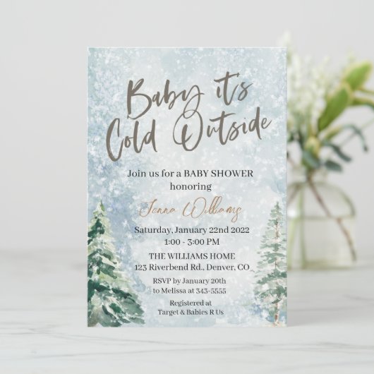 Baby het is de Koude Uitnodiging van het Baby show (Staand voorkant)