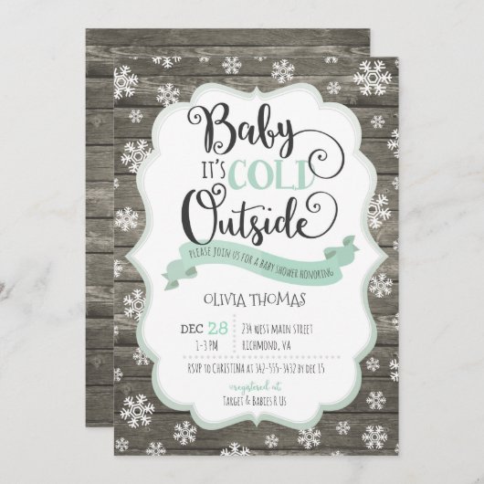 Baby het is de Koude Uitnodiging van het Baby show (Voorkant / Achterkant)