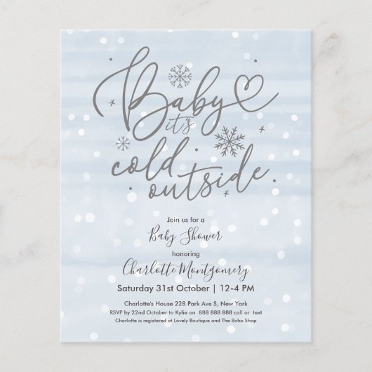 Baby Het is de Koude Uitnodiging van het Buiten Ba (Voorkant)