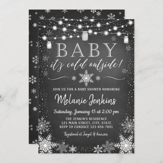 Baby Het is de Koude Uitnodiging van het Buiten Ba (Voorkant / Achterkant)