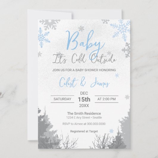 Baby Het is de Koude Uitnodiging van het Buiten Ba (Voorkant)