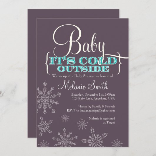 Baby Het is de Koude Uitnodiging van het Buiten Ba (Voorkant / Achterkant)