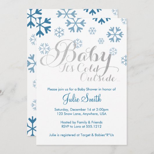 Baby Het is de Koude Uitnodiging van het Buiten Ba (Voorkant / Achterkant)