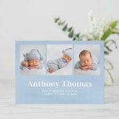 Baby Het is een Boy Waterverf waslijn Aankondiging (Staand voorkant)