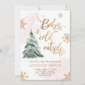 Baby Het is een koud buitenschoolbladertje winters Kaart (Voorkant)