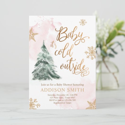 Baby Het is een koud buitenschoolbladertje winters Kaart (Staand voorkant)