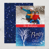 Baby Het is een koude buitenfotokaart (Voorkant / Achterkant)