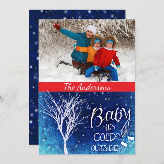 Baby Het is een koude buitenfotokaart (Voorkant / Achterkant)