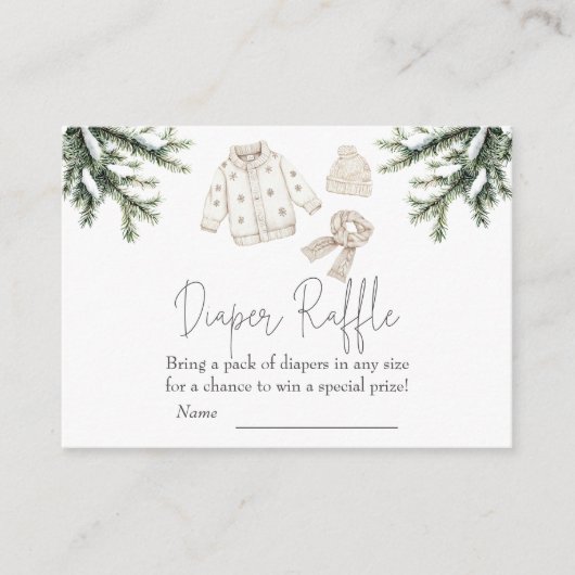 Baby Het is een koude buitenste Baby shower luiers Informatiekaartje (Voorkant)