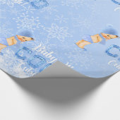 Baby Het is een koude Winter Snowflake Blue Boy Sh Cadeaupapier (Hoek)