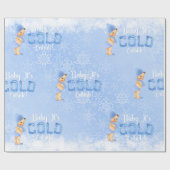 Baby Het is een koude Winter Snowflake Blue Boy Sh Cadeaupapier (Vlak)