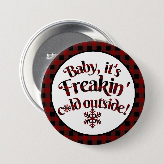 Baby Het is Freakin Cold Outside Pset Kerstmis Ronde Button 7,6 Cm (Voorkant /achterkant)