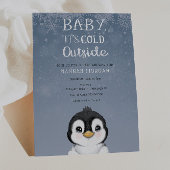 Baby het is het Baby shower Cold Winter Penguin Kaart