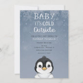 Baby het is het Baby shower Cold Winter Penguin Kaart (Voorkant)