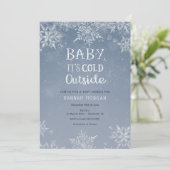 Baby het is het Baby shower van Cold Winter Snowfl Kaart (Staand voorkant)