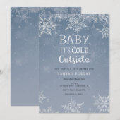 Baby het is het Baby shower van Cold Winter Snowfl Kaart (Voorkant / Achterkant)