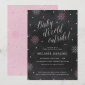 Baby Het is het koude Baby shower-roze karton Kaart (Voorkant / Achterkant)