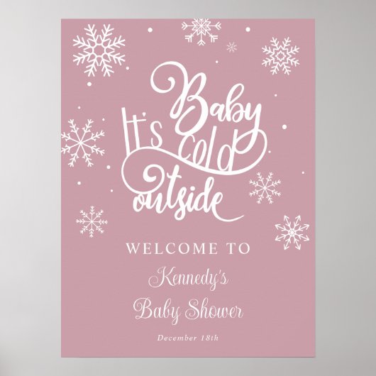 Baby Het is het Koude Onthaal van het Baby shower Poster (Voorkant)