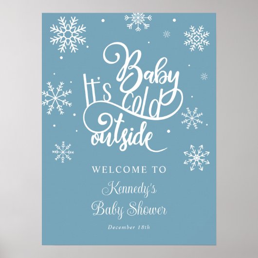 Baby Het is het Koude Onthaal van het Baby shower Poster (Voorkant)