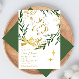 Baby, het is knus binnen Winter Botanische Gouden  Kaart