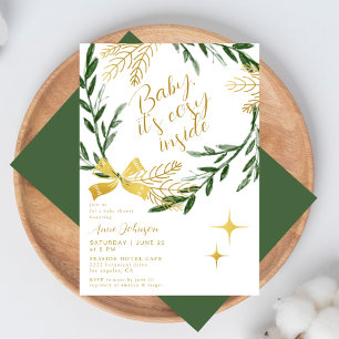 Baby, het is knus binnen Winter Botanische Gouden  Kaart