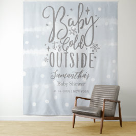 Baby Het is Kold Outside Boy Baby shower Backdrop Wandkleed