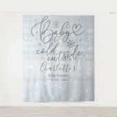 Baby Het is Kold Outside Boy Baby shower Backdrop Wandkleed (Voorkant)