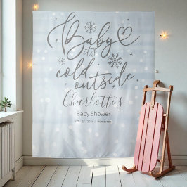 Baby Het is Kold Outside Boy Baby shower Backdrop Wandkleed