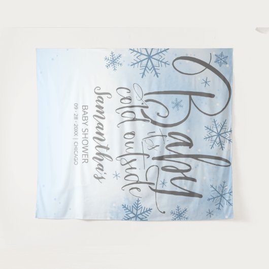 Baby Het is Kold Outside Boy Baby shower Backdrop Wandkleed (Voorkant (horizontaal))