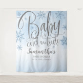 Baby Het is Kold Outside Boy Baby shower Backdrop Wandkleed (Voorkant)