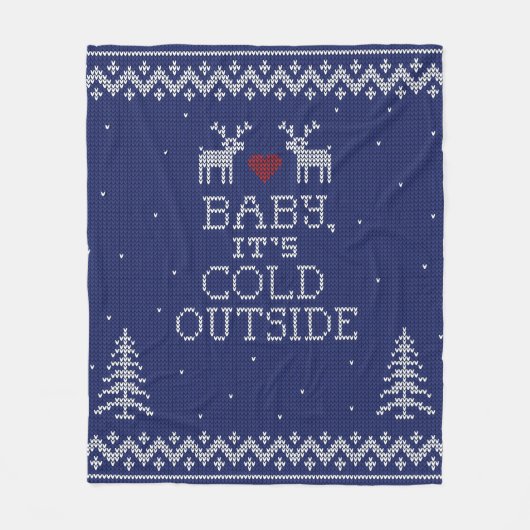 Baby, het is Kold Outside Sweater Knit Blanket Fleece Deken (Voorkant)