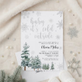 Baby Het is Kold Outside-uitnodiging winterzilver Kaart