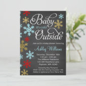 Baby Het is koud Baby shower buiten Chalkboard Kaart (Staand voorkant)