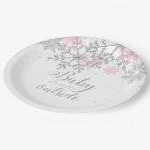 Baby Het is koud Baby shower buiten Snowflake Papieren Bordje (Gekanteld)