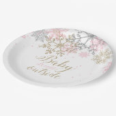 Baby Het is koud Baby shower buiten Snowflake Papieren Bordje (Gekanteld)