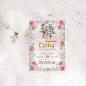 Baby Het is koud Bloemen Herten Baby Meisje Douche Kaart