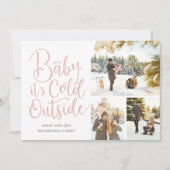 Baby Het is koud buiten 3 Foto Feestdagenkaart (Voorkant)