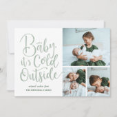 Baby Het is koud buiten 3 Foto Feestdagenkaart (Voorkant)