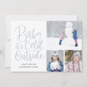 Baby Het is koud buiten 3 Foto Feestdagenkaart (Voorkant)