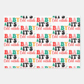 Baby Het is koud buiten 3 kleuren Inpakpapier Vel (Voorkant 3)