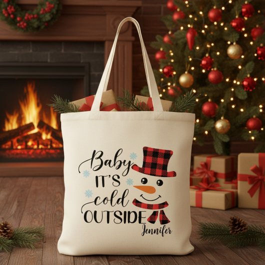 Baby Het is koud buiten aangepaste feestdag Tote Bag
